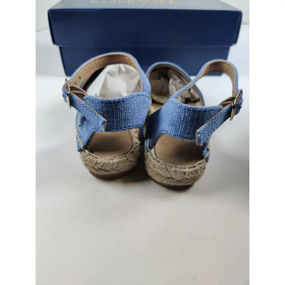 Polo Ralph Lauren Toddler Espadrille Blue Holbrook Girl's Sz 6.5 Canvas Sandals